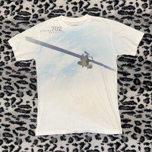 Boeing 702 White Satellite Graphic Tee - Short Sleeve